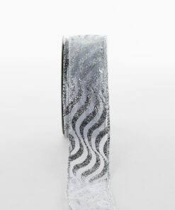 ORGANZA PRINTED RIBBON WIRE EDGE