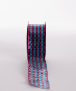 METALLIC STRIPE WIRE EDGE RIBBON