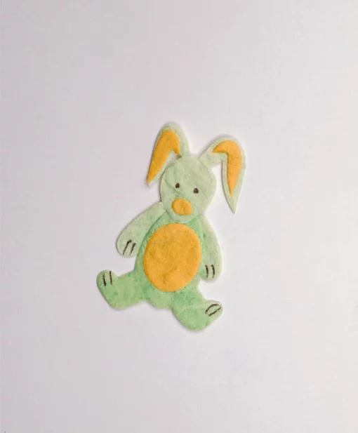 embellishment paper bunny lime yellow