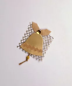 xmas gold bell on mesh embellishment