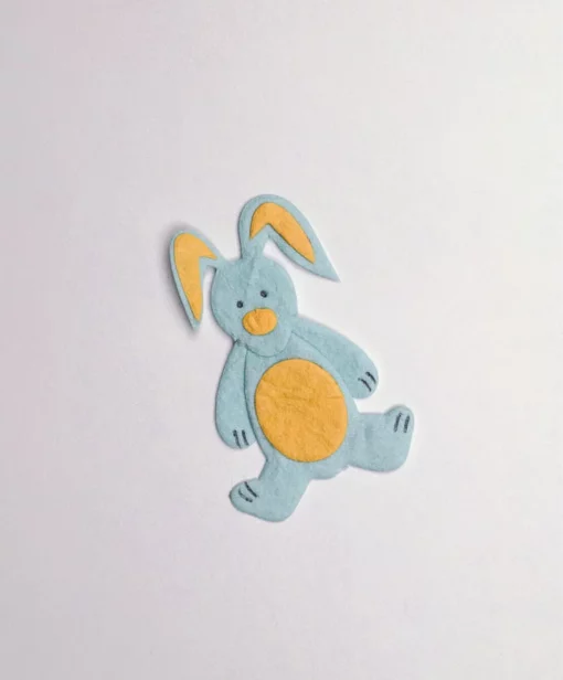 embellishment paper bunny aqua yellow