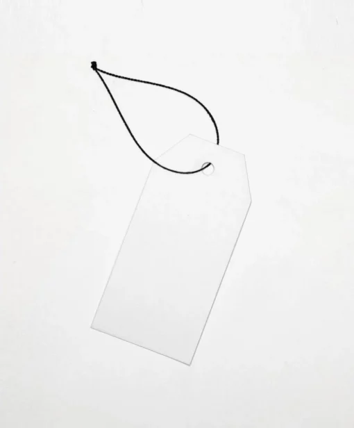 plain white luggage tag