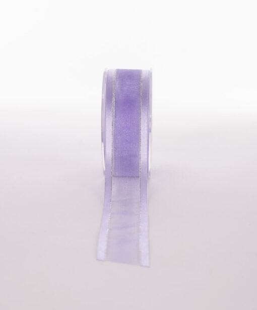 Organza Metallic Stripe Lavender/Silver Available Only In One Size