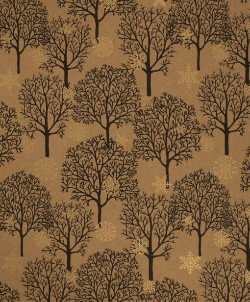 PRINTED KRAFT WRAPPING PAPER TWIGGY TREES