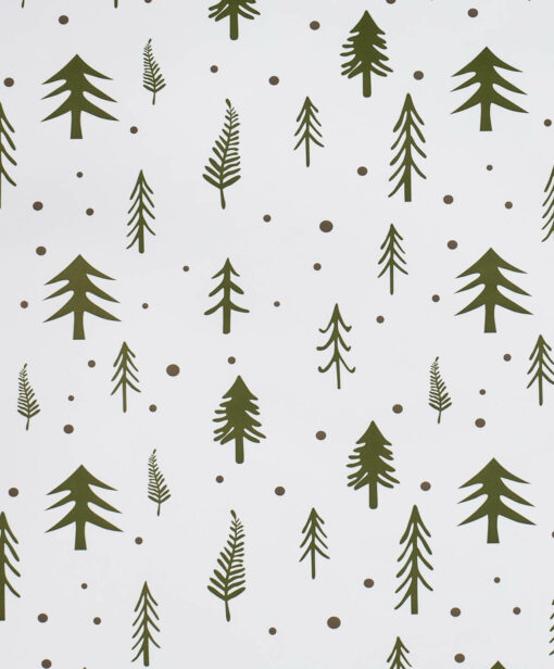 PRINTED GLOSS WRAPPING PAPER LOCAL TREES WHITE/PINE/EARTH