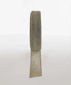 woven paper mesh ribbon olive