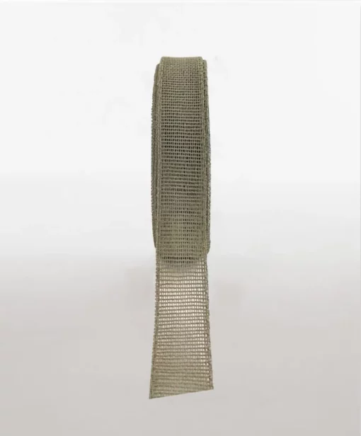 woven paper mesh ribbon olive