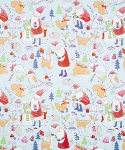 printed matte wrapping paper santa's mystic forest