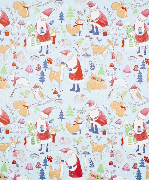 printed matte wrapping paper santa's mystic forest