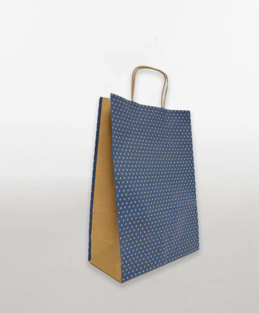 Recycled Paper Twist Handle Tiny Dot Bag Available In Multiple Colours