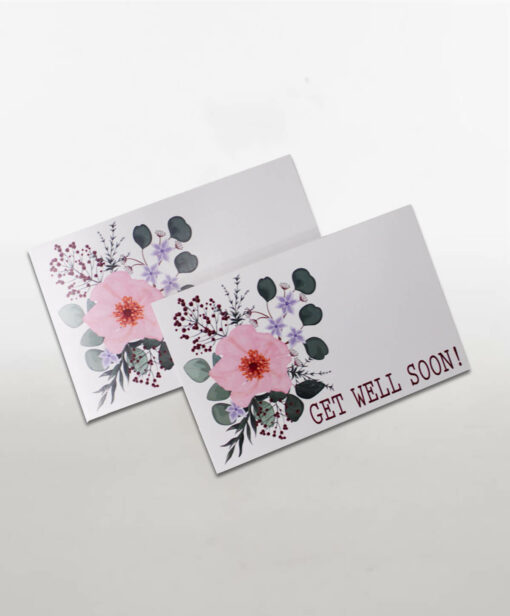 GET WELL SOON FLORAL ENCLOSURE CARD