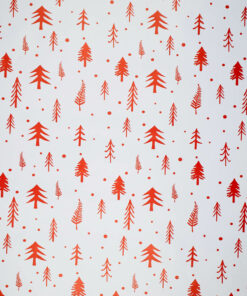 printed gloss wrapping paper local trees white/red