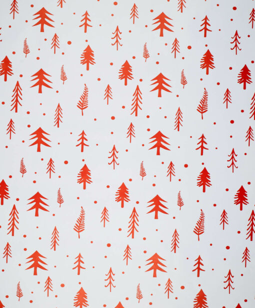 printed gloss wrapping paper local trees white/red