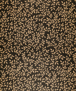 KRAFT RECYCLED WRAPPING PAPER PRINTED LEAVES BLACK