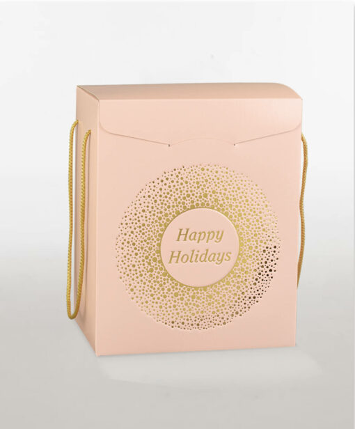 Blush Happy Holidays Stand Up Boxes With Cords Available Only One Size