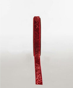 Printed Woven Glitter Dark Red Ribbon Available Only In One Size