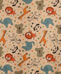 Printed Ribbed Kraft Wrapping Paper Fun Animal Multi Available In A Range of Different Width