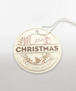 Round Christmas Greeting Tag Available Only in 10 or 50 Packs