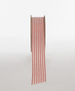 Woven Pinstripe White Red