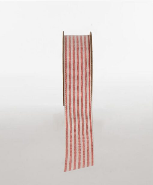 Woven Pinstripe White Red