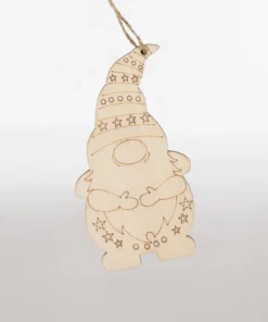 gnome wooden tag light wood