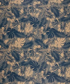 printed ribbed kraft wrapping paper tropics navy