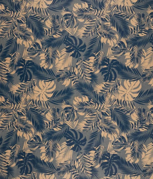 printed ribbed kraft wrapping paper tropics navy