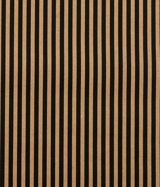 printed kraft wrapping paper pinstripe black