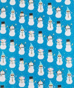 printed gloss wrapping paper partying snowmen