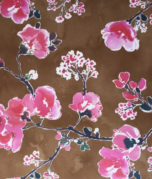 printed gloss wrapping paper rosa blooms suede brown