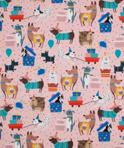 printed gloss wrapping paper party pups