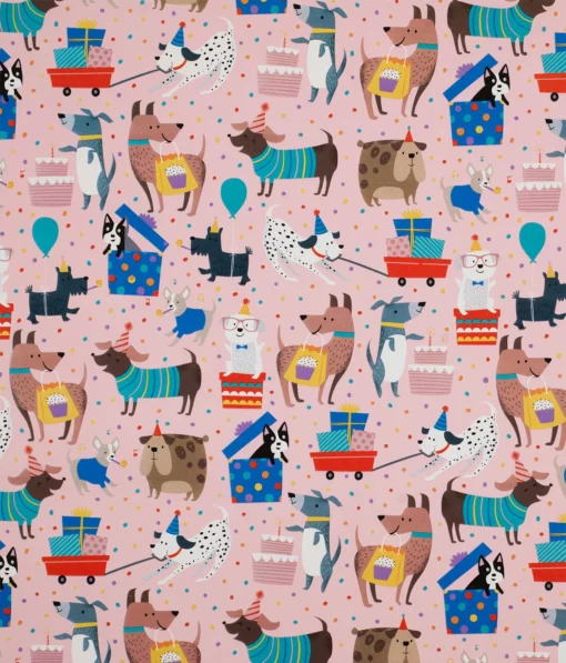 printed gloss wrapping paper party pups