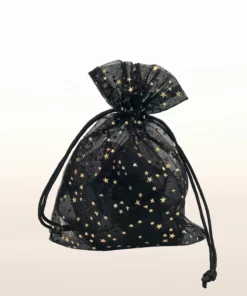 sparkle mesh bags black gold