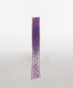 GLITTER SPOT WOVEN EDGE LILAC RIBBON