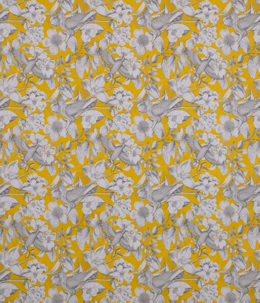 SKETCHED FLORA AND BIRDS YELLOW
