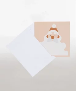 blushing santa christmas cards blush