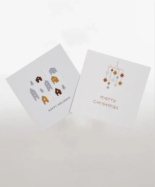 mod merry christmas and happy holidays cards grey