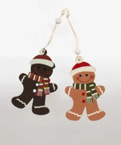 wooden gingerbread men hanging