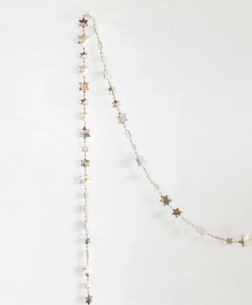 shiny star bead garland silver and champagne