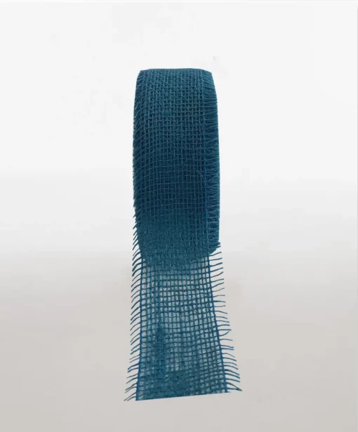 open weave jute ribbon teal