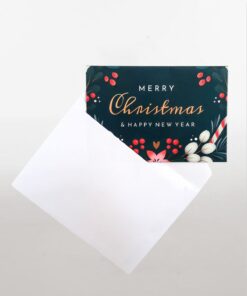 MERRY CHRISTMAS BERRIES CARD FOREST GREEN