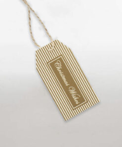 GOLD AND CREAM WISHES STRIPE TAG