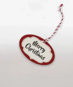 oval retro merry christmas tag