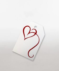 HEART GIFT TAG WHITE RED