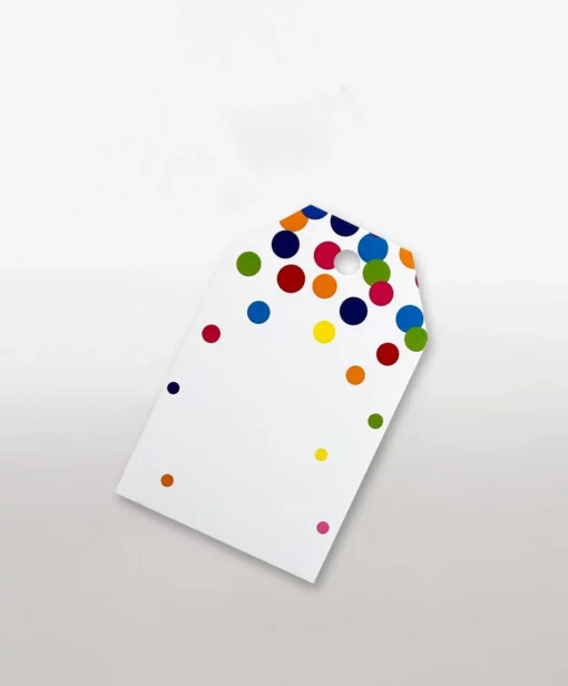 rainbow confetti gift tag