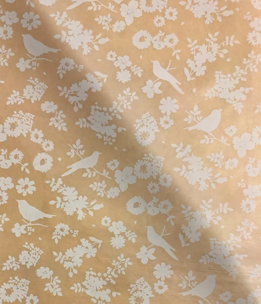 tissue printed kraft white flora