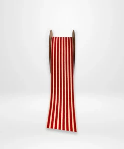 wide fine stripe grosgrain ribbon red and ecru