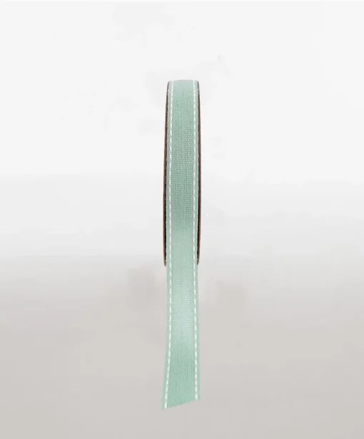 CANVAS MINT GREEN WITH OFF WHITE STITCH RIBBON