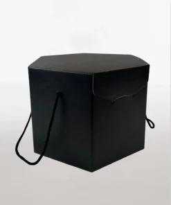 OCTAGONAL GIFTING BOX WITH CORD IN BLACK