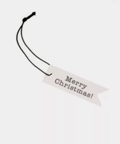 PENNANT MERRY CHRISTMAS TAG WHITE